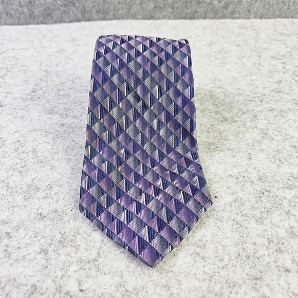 Joseph & Feiss Other - Joseph & Feiss International Mens Purple Geometric Diamond 100% Silk Necktie